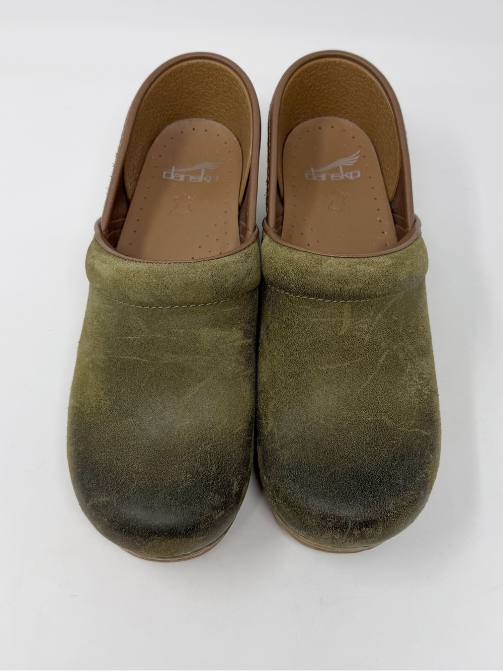 Dansko Pro Clog Green Burnished Nubuck Nursing Clog Shoes - Picture 4 of 12